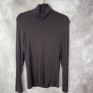 Majestic Filatures Soft Touch Long Sleeve Turtleneck In Brown Size 4 Large